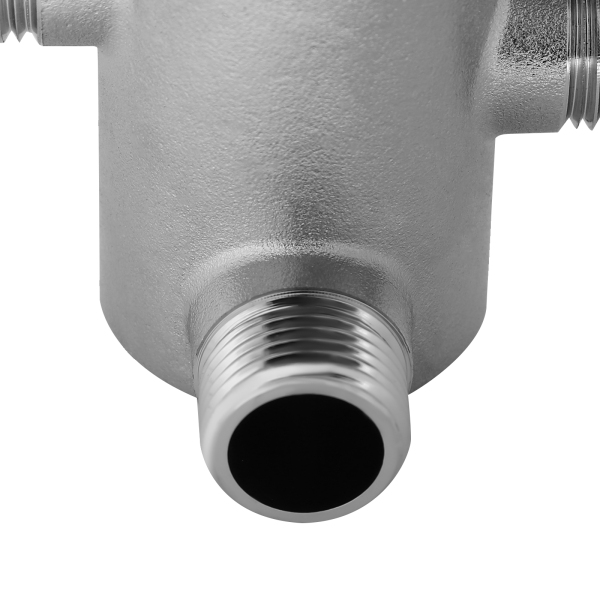 G1/2 Zoll Badezimmer-Eckventil, massives Kupfer, Silber, Dreiwege-Duschen-Umschaltventil, manuelles Duschen-Thermostat-Mischventil