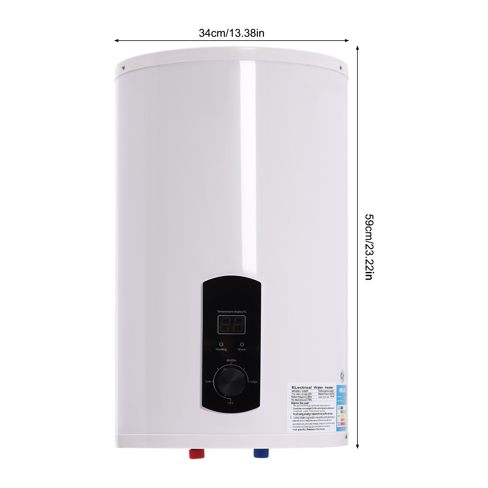 50L/80/100/120L 2KW 220V Elektroboiler Elektrospeicher Warmwasserbreiter mit Handbrause