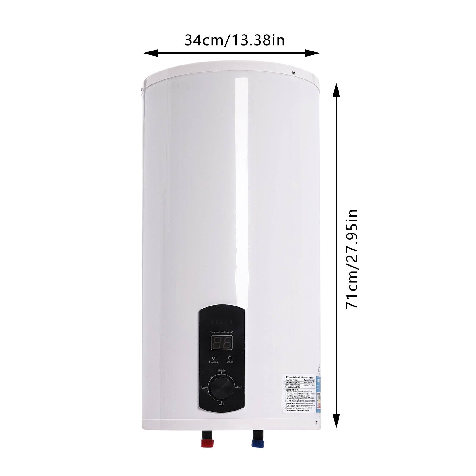 50L/80/100/120L 2KW 220V Elektroboiler Elektrospeicher Warmwasserbreiter mit Handbrause