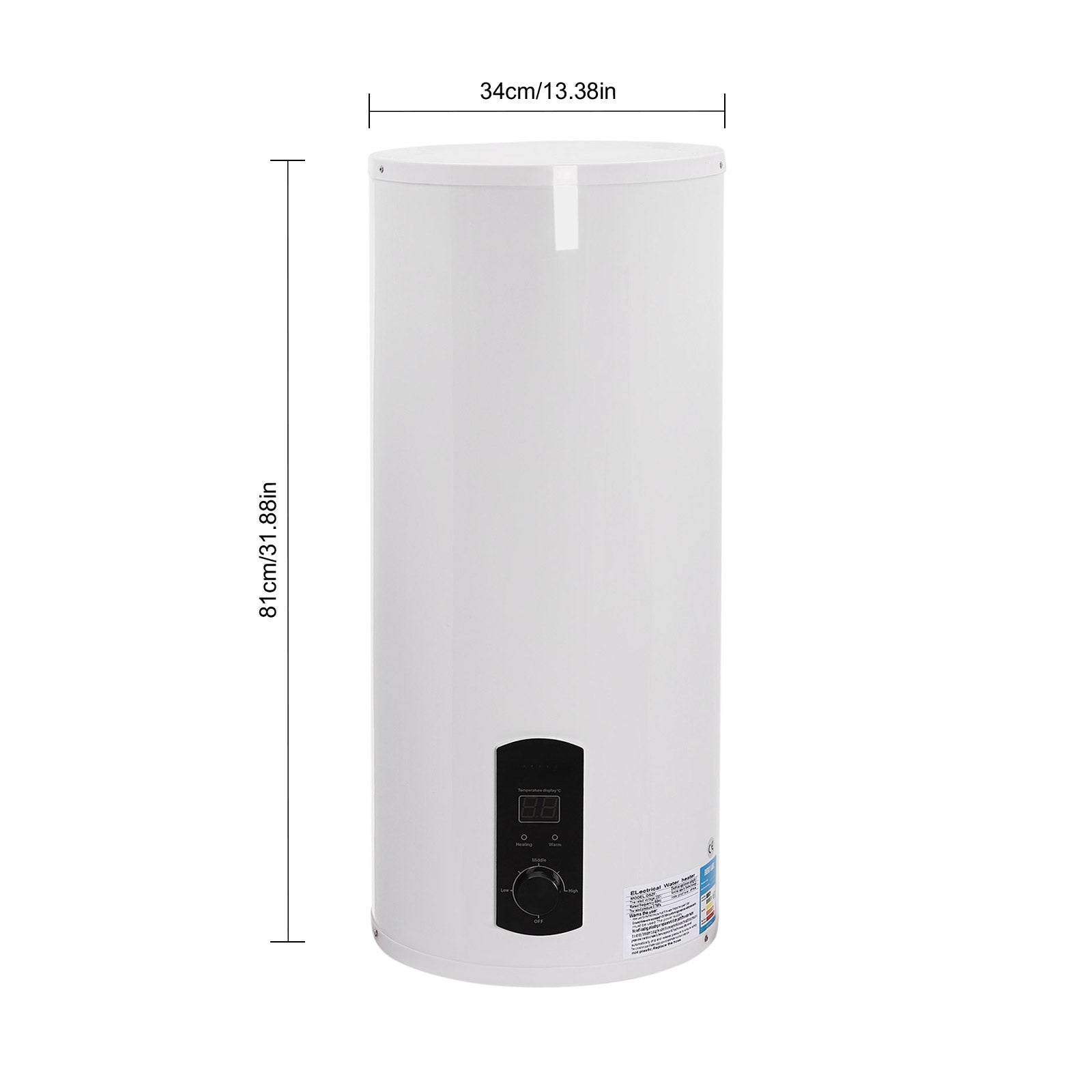 50L/80/100/120L 2KW 220V Elektroboiler Elektrospeicher Warmwasserbreiter mit Handbrause