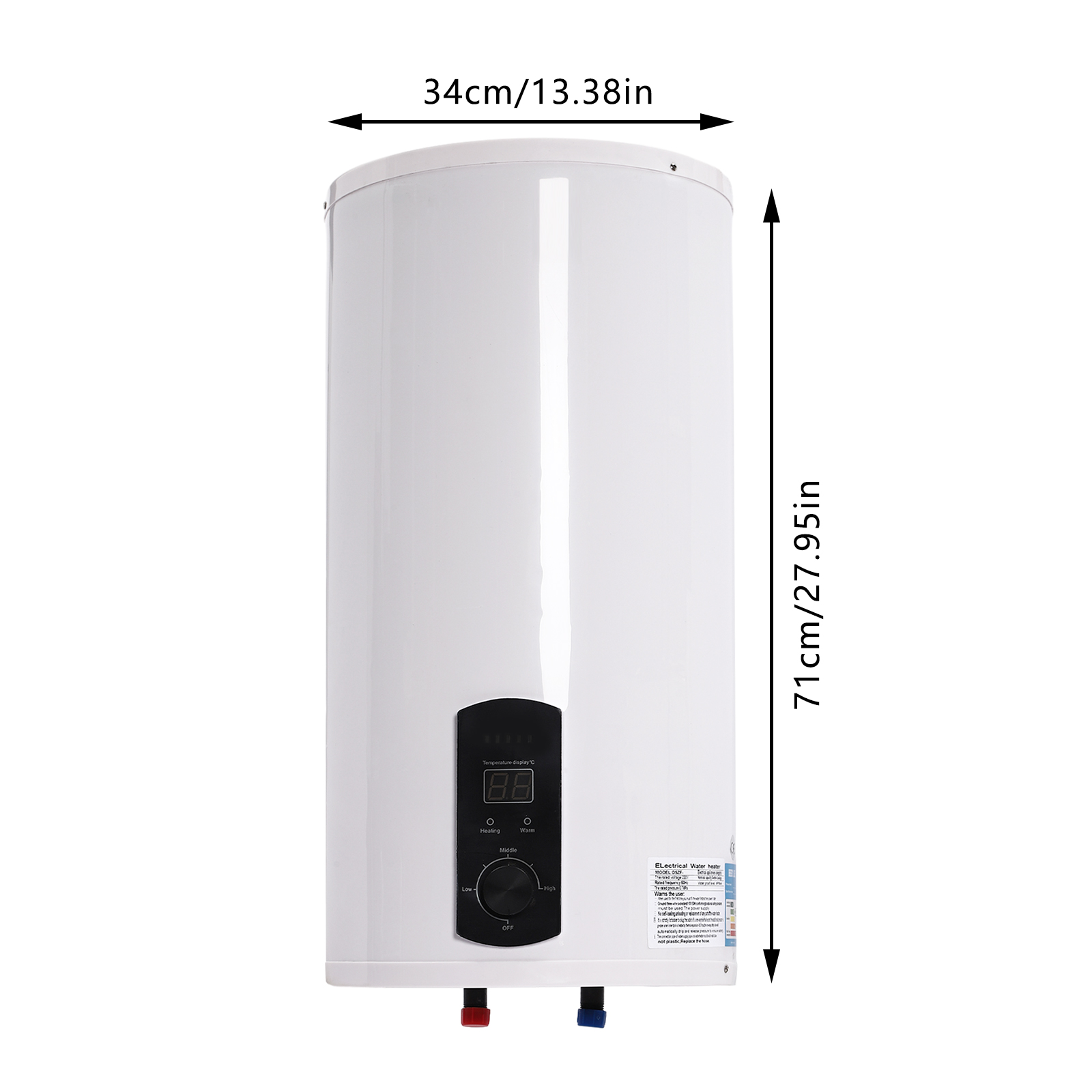 80L 2KW 220V Elektroboiler Elektrospeicher Warmwasserbreiter mit Handbrause