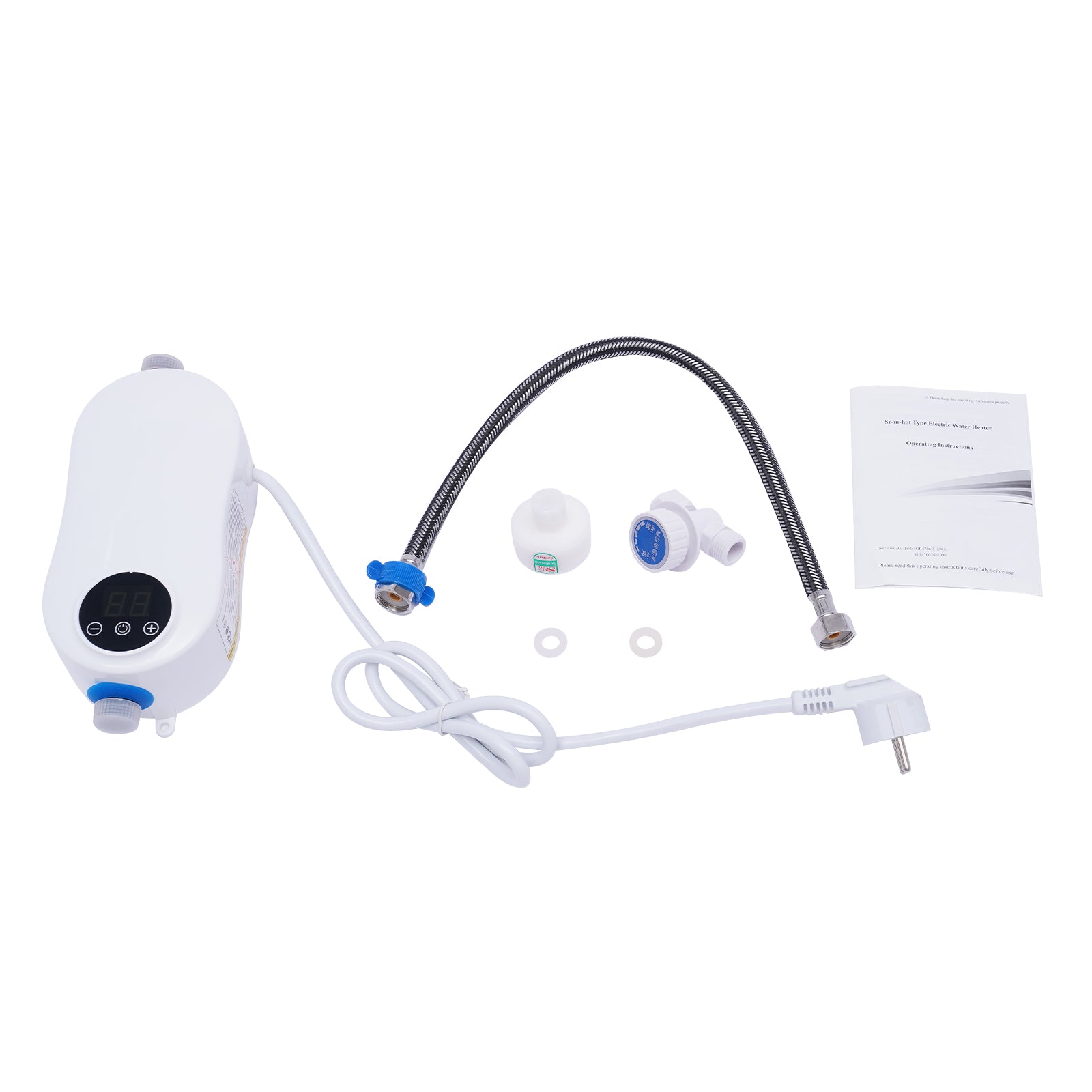 5500W Mini-elektrischer Instant-Warmwasserbereite LED-Anzeige 220 V IPX4 wasserdicht, schnelle Heizung, konstante Temperatur, Instant-Warmwasserbereiter für Küche