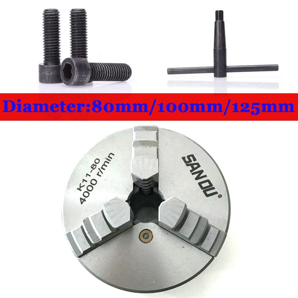CNCEST Präzisions 3 Backenfutter 80/100/125mm Dreibackenfutter Drehbankfutter Drehbank CNCEST Präzisions 3 Backenfutter 80/100/125mm Dreibackenfutter Drehbankfutter Drehbank