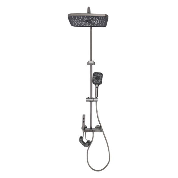 Thermostatisches 4-Wege-Duschset, Duschköpfe mit Handbrause, Hochdruck-Wasserpistole, höhenverstellbare Duschkombination Thermostatisches 4-Wege-Duschset, Duschköpfe mit Handbrause, Hochdruck-Wasserpistole, höhenverstellbare Duschkombination