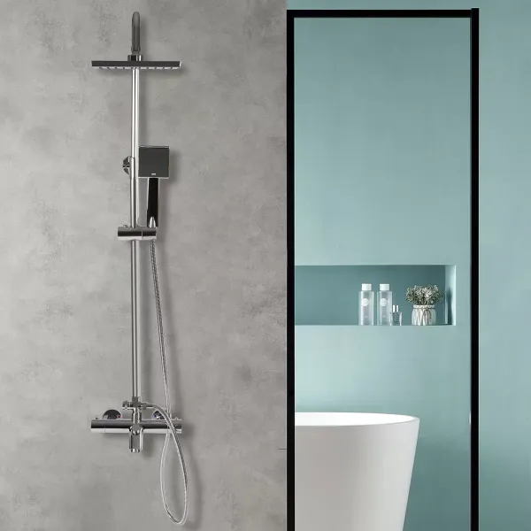 Duschsystem mit Thermostat, 304 Edelstahl Regen Dusche Dusche Armatur Set Bad Wasserhahn Thermostat Kupfer für Badezimmer Duschsystem mit Thermostat, 304 Edelstahl Regen Dusche Dusche Armatur Set Bad Wasserhahn Thermostat Kupfer für Badezimmer