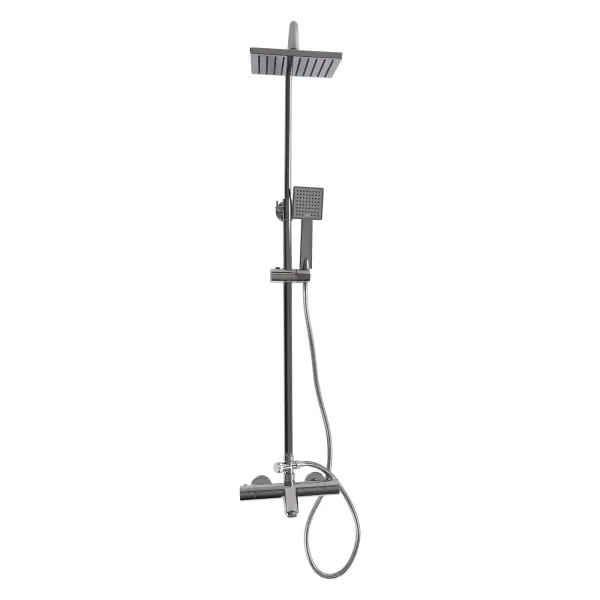 Duschsystem mit Thermostat, 304 Edelstahl Regen Dusche Dusche Armatur Set Bad Wasserhahn Thermostat Kupfer für Badezimmer