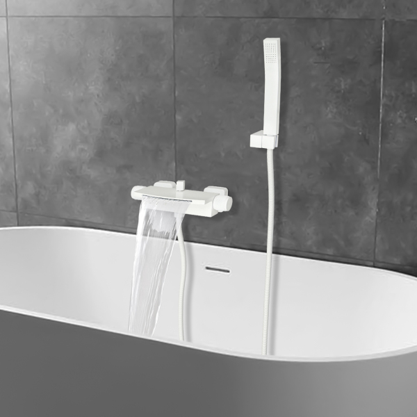 Badewannenarmatur Wasserfall Badewannenarmatur Ganzkupfer Wand Wasserfall Heiß- und Kaltdusche Badewannenarmatur, Weiß Badewannenarmatur Wasserfall Badewannenarmatur Ganzkupfer Wand Wasserfall Heiß- und Kaltdusche Badewannenarmatur, Weiß