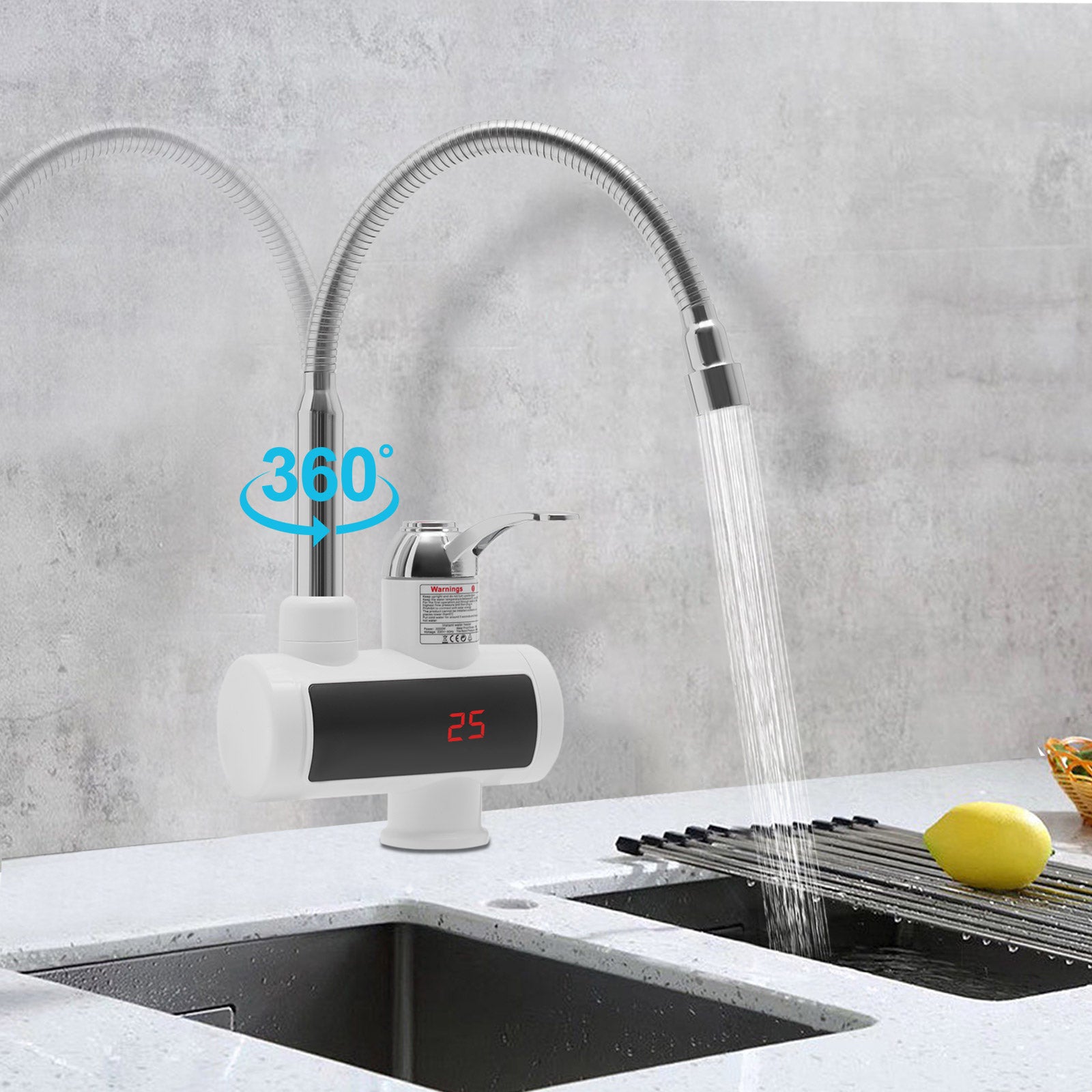 220V elektrischer Wasserhahn Schnelle elektrische Warmwasserbereiter Küche Heizung Hahn für Küche, Badezimmer, Schlafzimmer