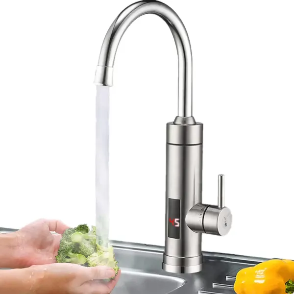 Elektrische Durchlauferhitzer Wasserhahn Küchenarmatur mit LCD-Temperaturanzeige 360° 3000W Elektrische Durchlauferhitzer Wasserhahn Küchenarmatur mit LCD-Temperaturanzeige 360° 3000W