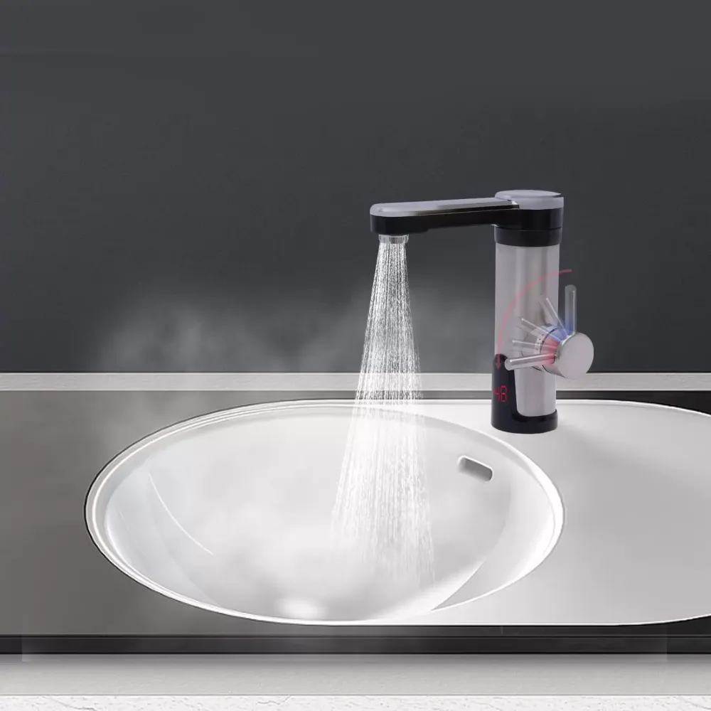 3300W Elektrischer Wasserhahn Elektrischer Warmwasserhahn Tankloser Warmwasserbereiter Edelstahl Küchenarmatur