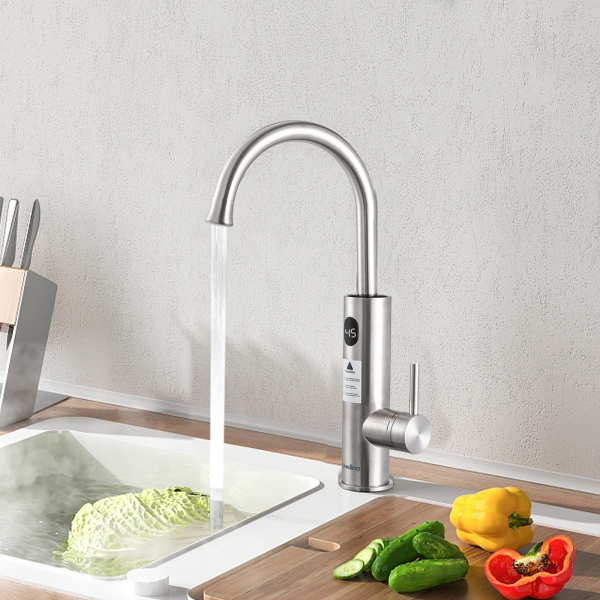 CNCEST Elektrisch beheizbarer Wasserhahn, Elektrischer Wasserhahn mit Temperaturanzeige, Küchenarmatur aus Edelstahl CNCEST Elektrisch beheizbarer Wasserhahn, Elektrischer Wasserhahn mit Temperaturanzeige, Küchenarmatur aus Edelstahl