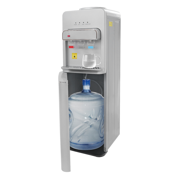 SJYTD-7 Wasserspender mit Heiß-, Kalt- und Raumluftauslauf, Bodenbefüllung für 20-Liter-Flaschen – Silber SJYTD-7 Wasserspender mit Heiß-, Kalt- und Raumluftauslauf, Bodenbefüllung für 20-Liter-Flaschen – Silber