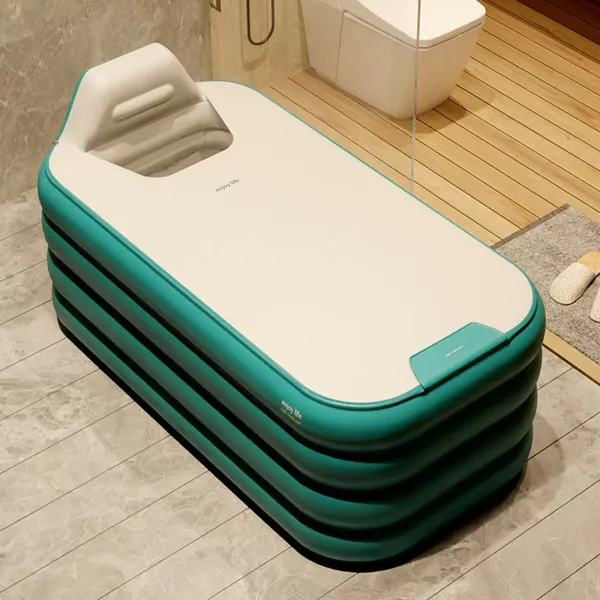 Automatische Aufblasbare Badewanne Faltbar Tragbar Zuhause Spa Wanne 160 cm Design Der Aufbewahrungstasche Für Badetücher (Grün)