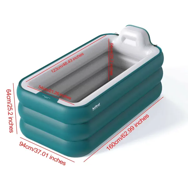 Automatische Aufblasbare Badewanne Faltbar Tragbar Zuhause Spa Wanne 160 cm Design Der Aufbewahrungstasche Für Badetücher (Grün)