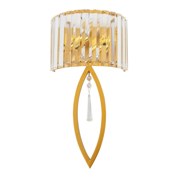Kristall-Wandlampe, goldene Wandlampe, Wandlampe, geeignet für Eingangstüren, Schlafzimmer, Wohnzimmer, Esszimmer, Arbeitszimmer, 2 Hochleistungs-E14-Glühbirnen