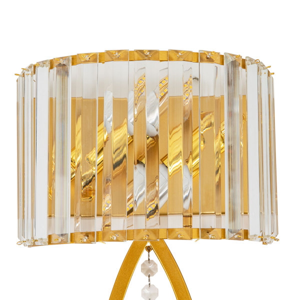 Kristall-Wandlampe, goldene Wandlampe, Wandlampe, geeignet für Eingangstüren, Schlafzimmer, Wohnzimmer, Esszimmer, Arbeitszimmer, 2 Hochleistungs-E14-Glühbirnen