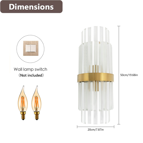 CNCEST Goldene Wandlampe, Goldene Wandleuchte, Luxuriöse Wandlampe für Innenräume