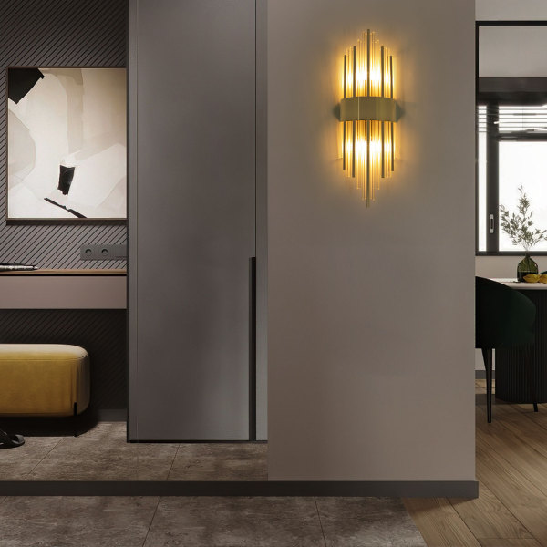 Luxuriöse Wandleuchte für Innenräume, für Schlafzimmer, Wohnzimmer, Küchen, Nachttische usw. Golden