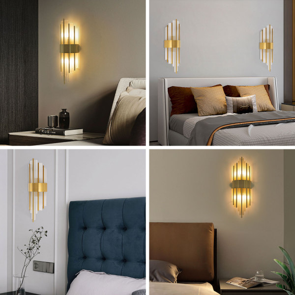 Luxuriöse Wandleuchte für Innenräume, für Schlafzimmer, Wohnzimmer, Küchen, Nachttische usw. Golden