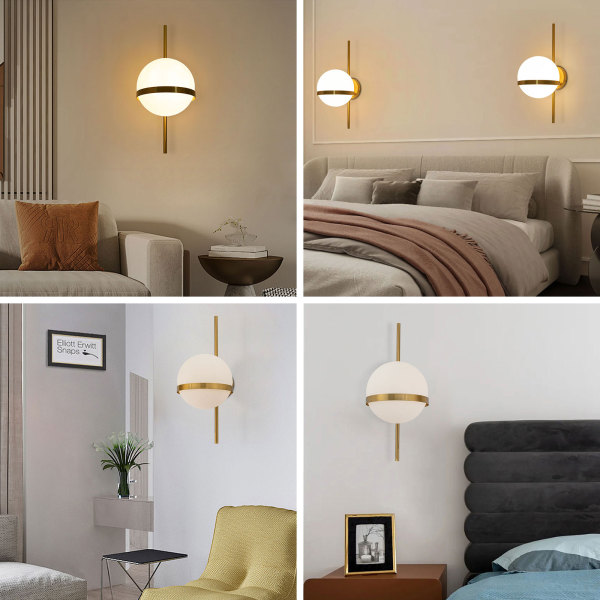 Wandleuchte mit E27-Fassung, für Eingangstüren, Schlafzimmer, Wohnzimmer, Esszimmer usw. Golden