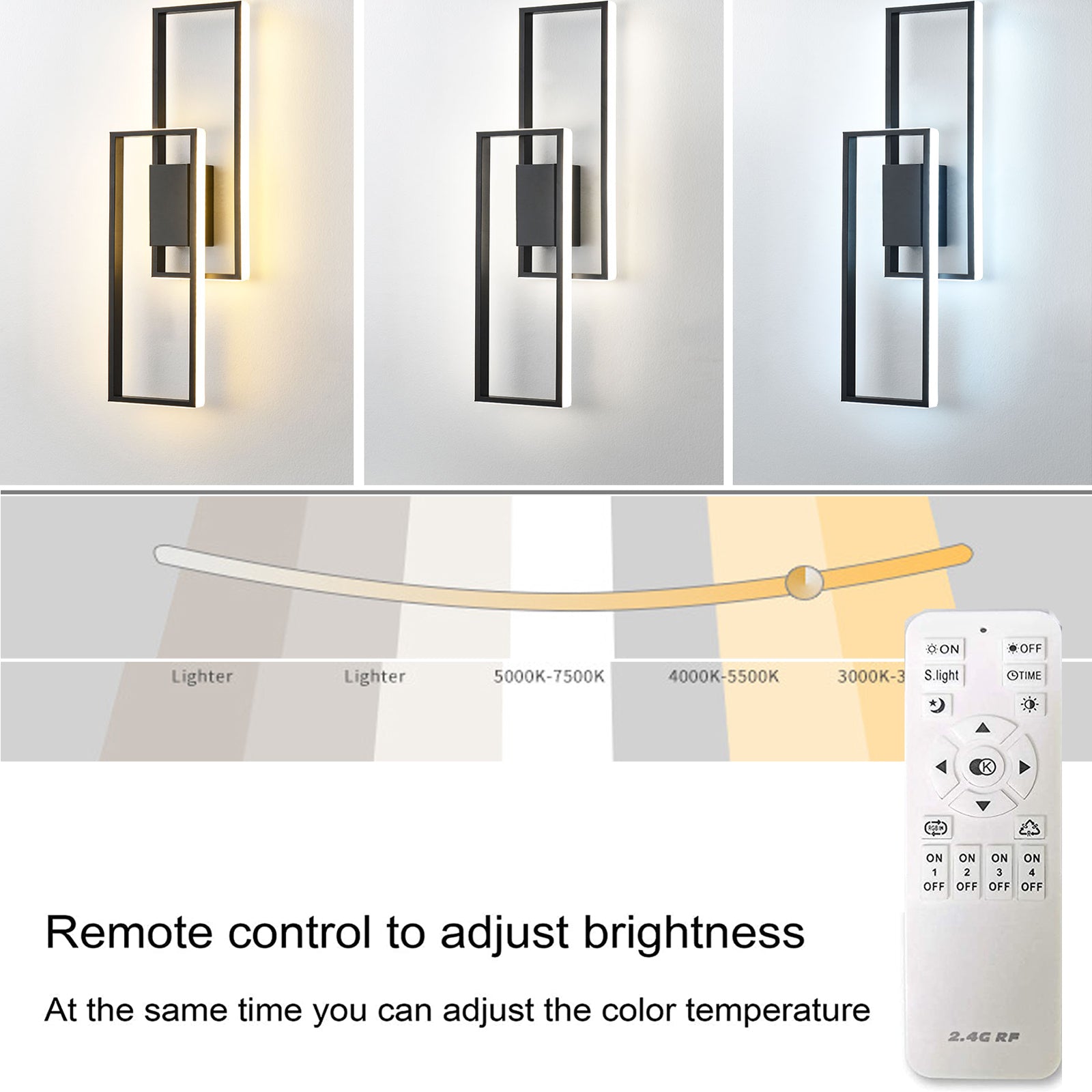 LED Lange Wandlampe Acryl Metall LED Fernbedienung Beleuchtungs-Wandleuchte für Wohnzimmer Teeraum  [Energieklasse A]