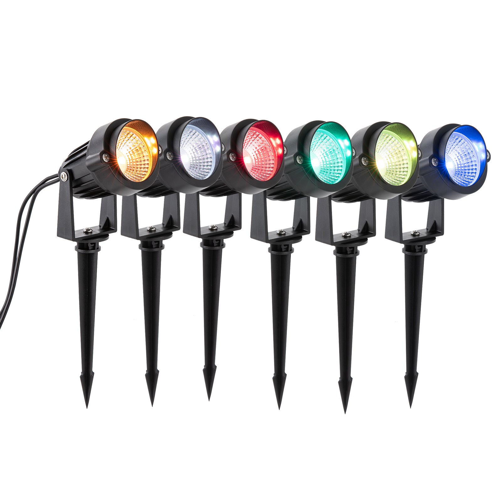 6-teilige LED RGB Garten Feenlicht Garten Beleuchtung Licht Außen Fernbedienung