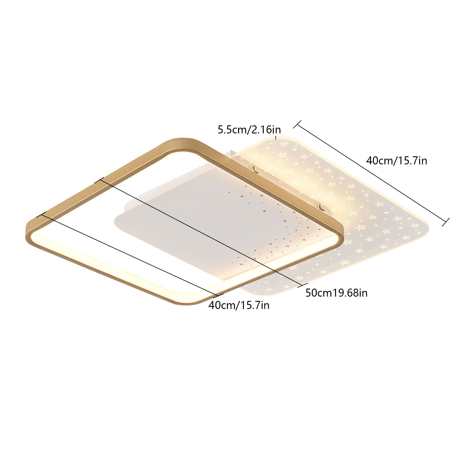 Schlafzimmer Quadrat Lampe LED Deckenleuchte Befestigung 3-Farbe +Fernbedienung