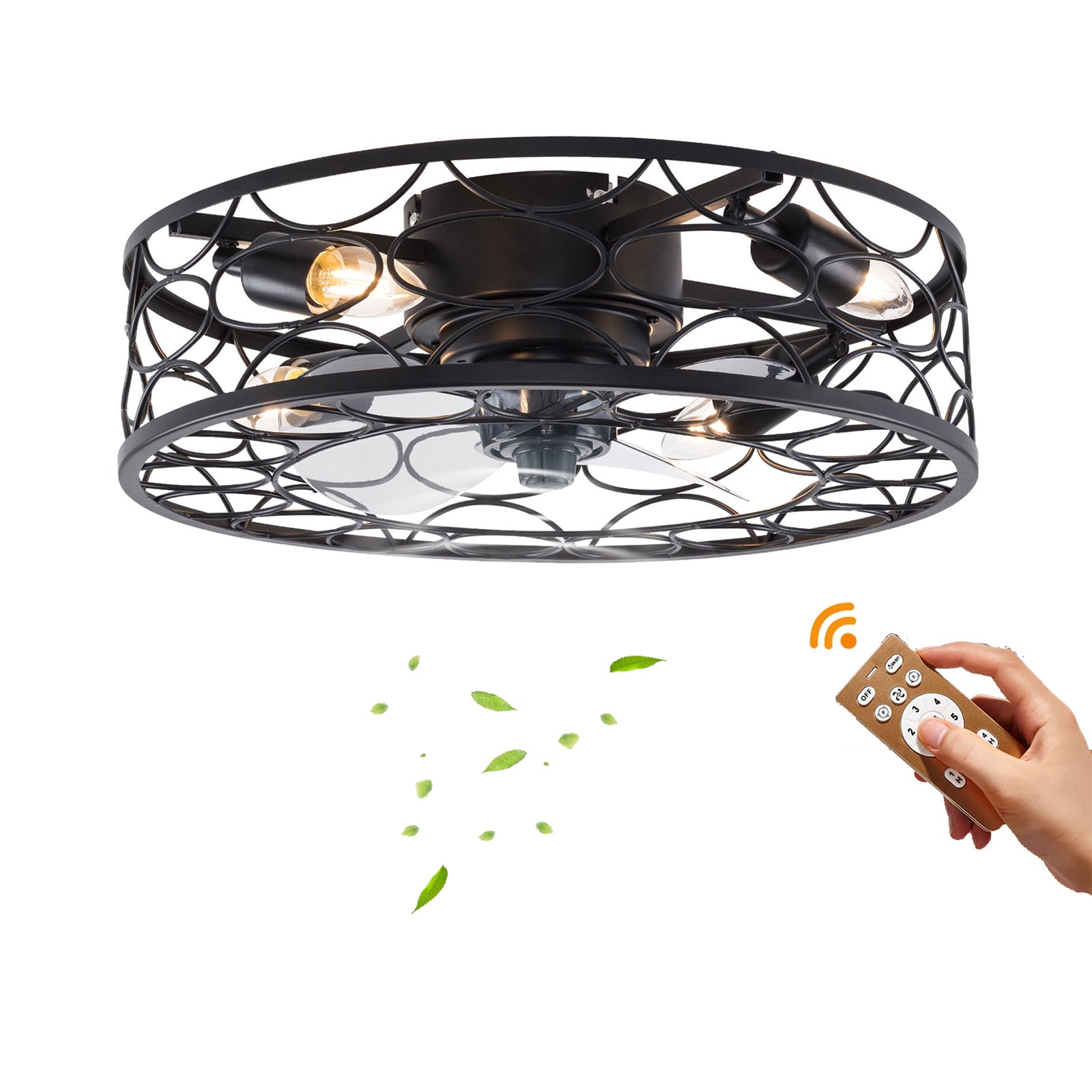 Deckenventilator mit Beleuchtung, Lampe mit Ventilator und Fernbedienung Timer