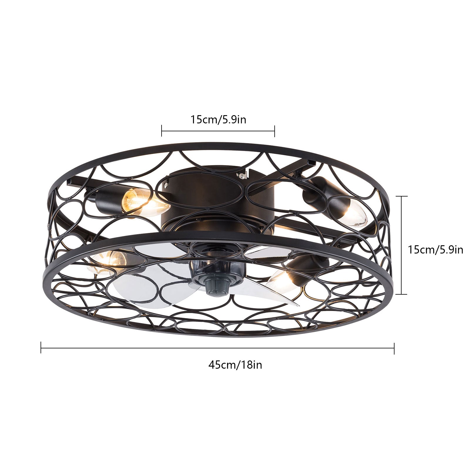 Deckenventilator mit Beleuchtung, Lampe mit Ventilator und Fernbedienung Timer