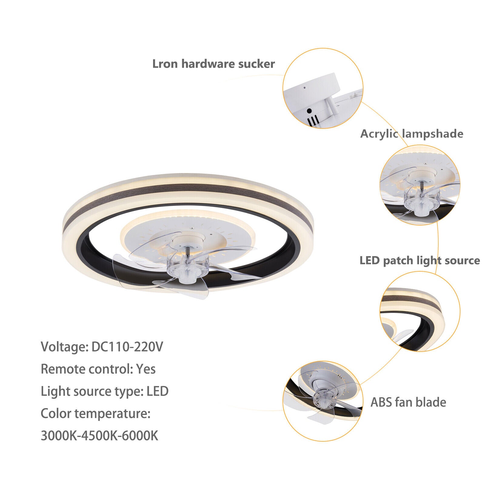 Deckenventilator LED Ventilator Lüfter Deckenlampe Beleuchtung + Fernbedienung