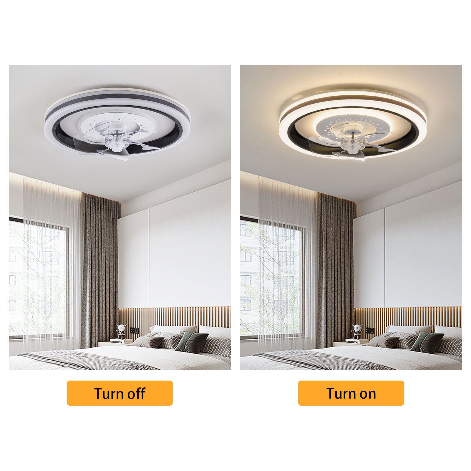 Deckenventilator LED Ventilator Lüfter Deckenlampe Beleuchtung + Fernbedienung