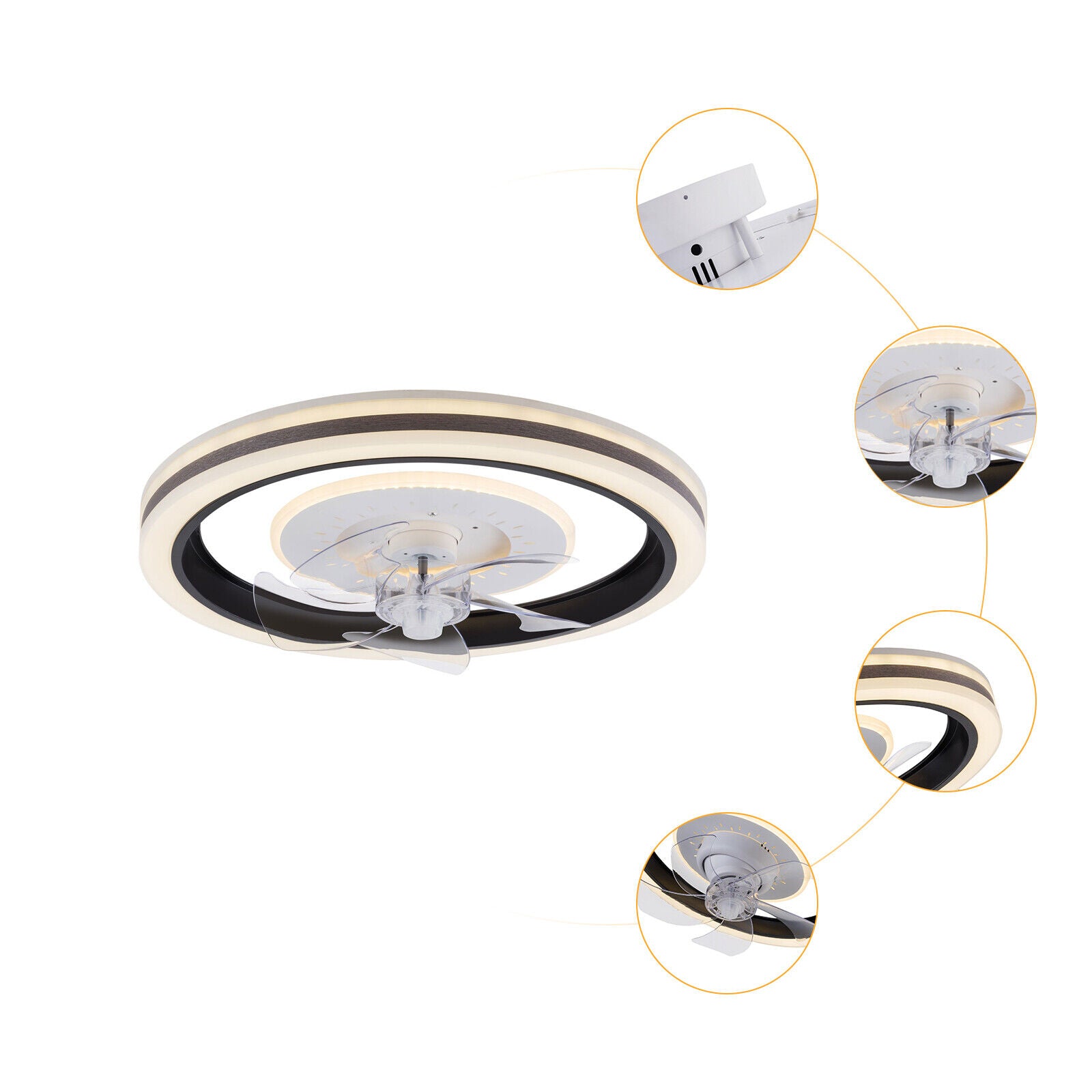 Deckenventilator LED Ventilator Lüfter Deckenlampe Beleuchtung + Fernbedienung