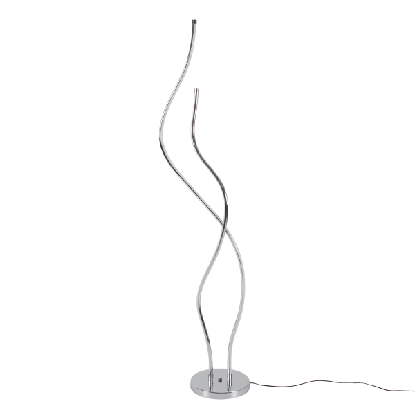 Stehleuchte, Spiralleuchte, 1,3 m hohe LED-Stehleuchte, silberfarben