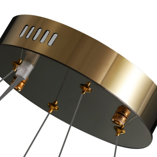 220V Deckenleuchte Glas Kronleuchter Runde Gold LED Hängende Lampe Beleuchtung [Energieklasse A+++]