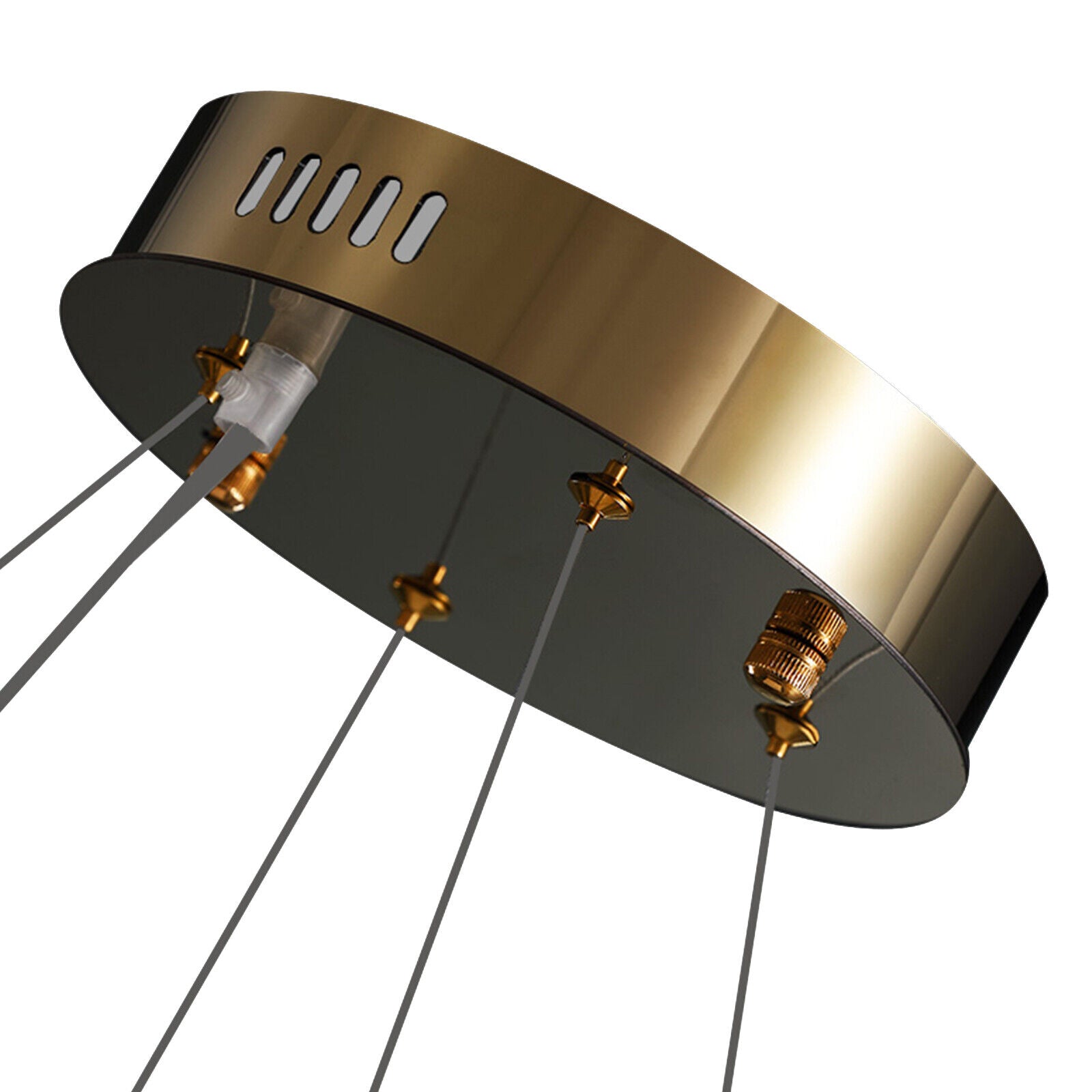 220V Deckenleuchte Glas Kronleuchter Runde Gold LED Hängende Lampe Beleuchtung [Energieklasse A+++]