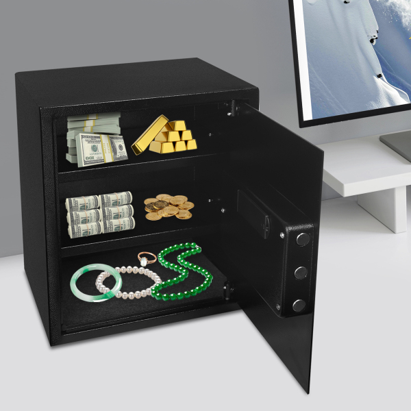 Safe im Se-45-EF-Stil, Sicherheitssafe mit digitalem Tastenfeld, Geldtresor – Schwarz
