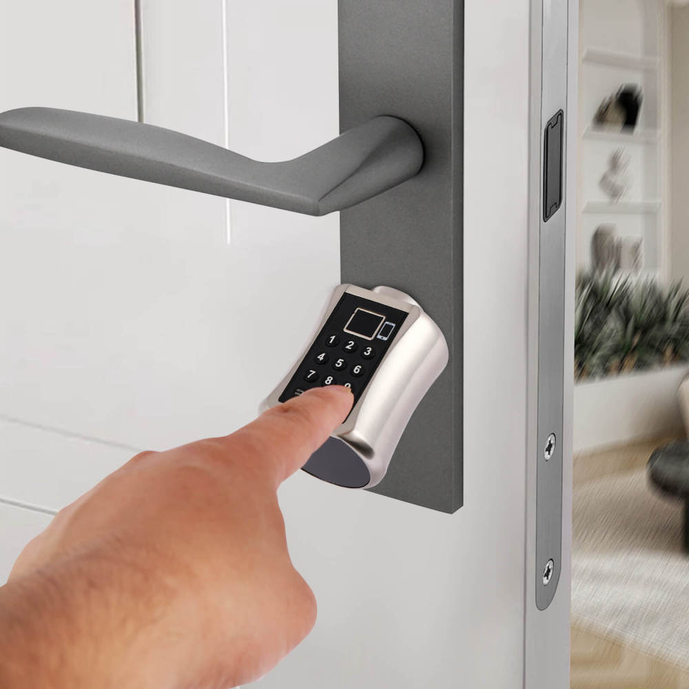 Smartes Türschloss, Zylindertürschloss, mit Fingerabdruckerkennung, Passwort, Schlüsseln und APP