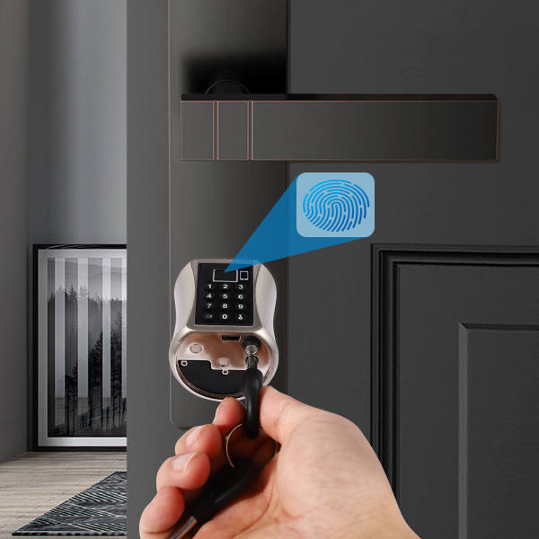 Smartes Türschloss, Zylindertürschloss, mit Fingerabdruckerkennung, Passwort, Schlüsseln und APP