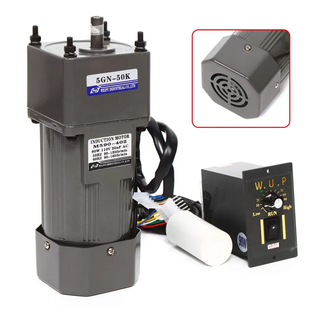 90W 220V 50K 27U/min Getriebemotor Elektromotor Wechselstrom Drehmomente mit Drehzahlregler