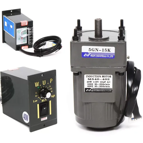 40W 220V Getriebemotor Elektromotor Wechselstrom mit Drehzahlregler, 1:15(15K), 90U/min