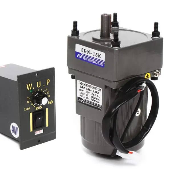 40W 220V Getriebemotor Elektromotor Wechselstrom mit Drehzahlregler, 1:15(15K), 90U/min