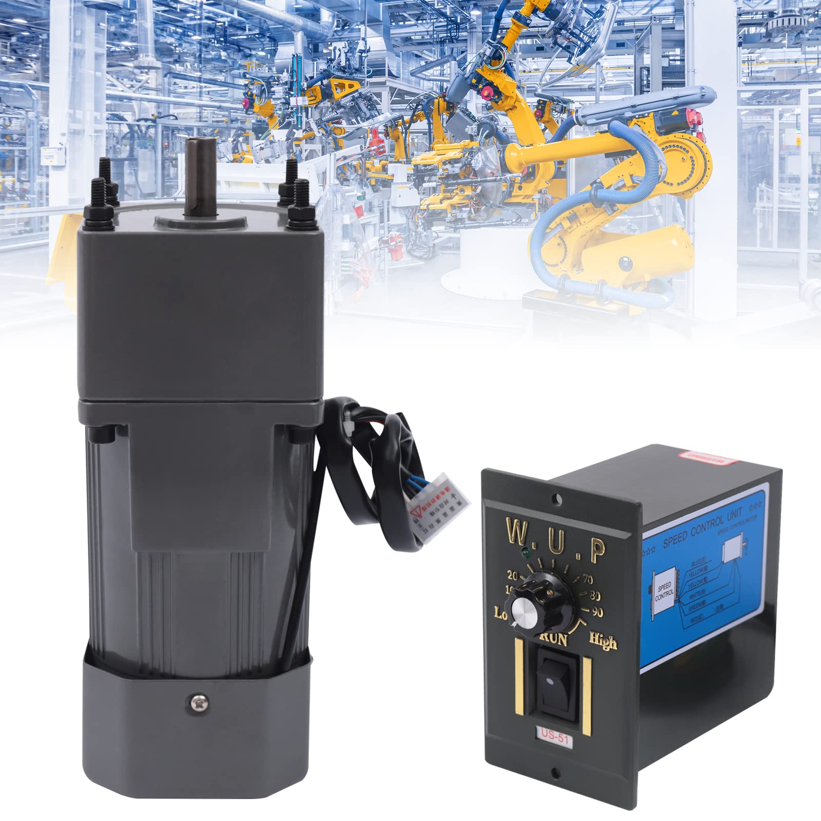 AC 220V 90W Getriebemotor, Motor mit einstellbarer Drehzahl Stufenlos regelbarer Frequenzumrichtermotor (20K) AC 220V 90W Getriebemotor, Motor mit einstellbarer Drehzahl Stufenlos regelbarer Frequenzumrichtermotor (20K)