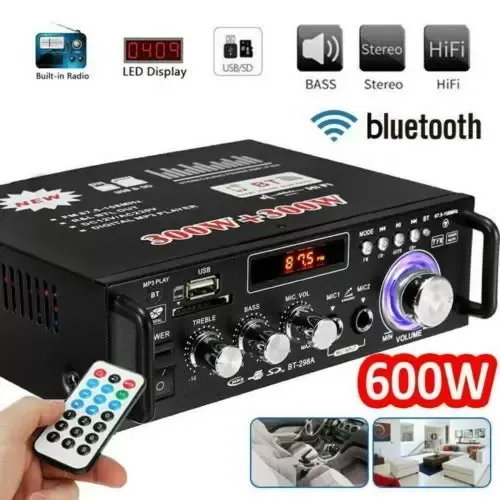 600 W HiFi-Stereoverstärker Bluetooth Digitaler Leistungsverstärker FM Audio