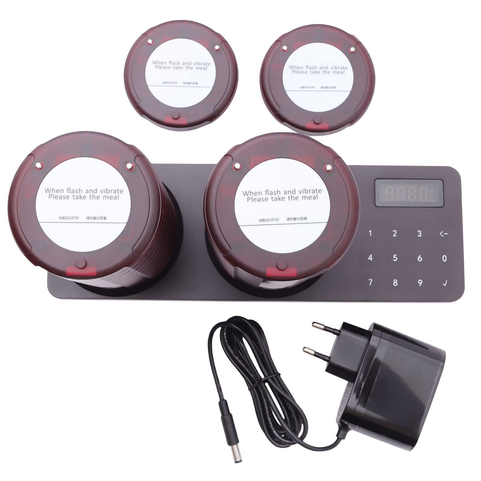 CNCEST Pager System Restaurant Pager, 20 Untersetzer 20H Drahtloses Pager System 1 Anruftastatur LED Touchscreen