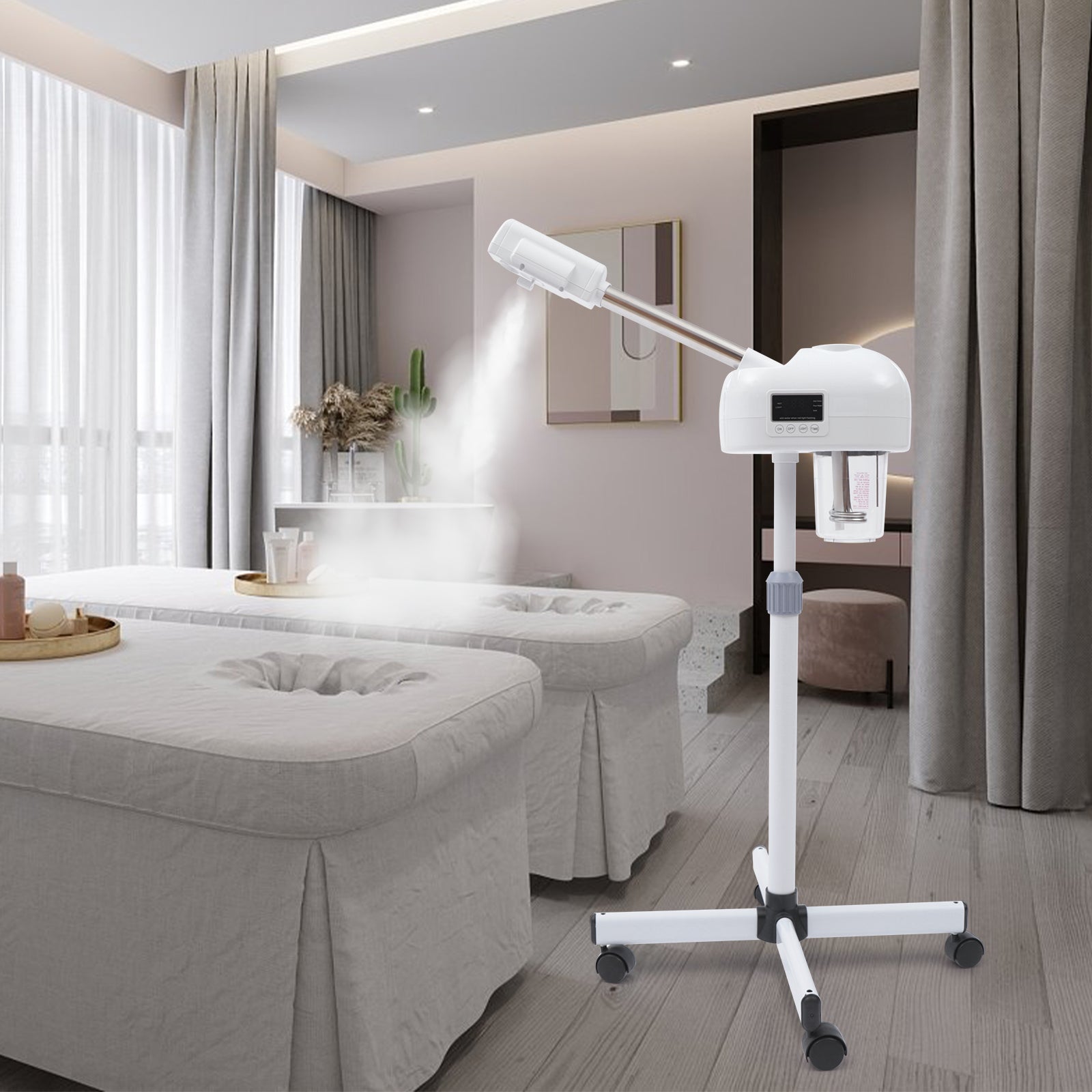 Gesichtsdampfer Heißes und kaltes 750W Weiß Dualspray 360° Drehbaren Düse