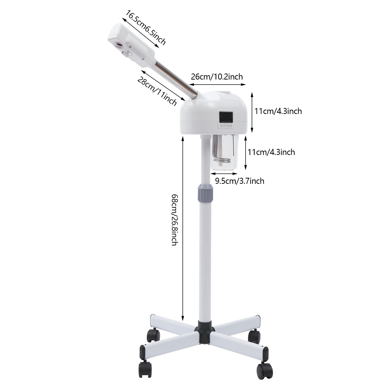 Gesichtsdampfer Heißes und kaltes 750W Weiß Dualspray 360° Drehbaren Düse