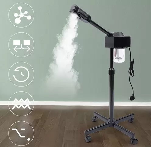 750W Tiefenpflege Gesichtsdampfer,Ozonfunktion,360° Drehbaren Düse,Verstellbaren Ständer