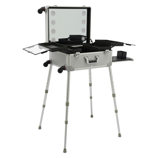 CNCEST Makeup Zug Koffer mit LED-Licht Reise Kosmetik Organizer