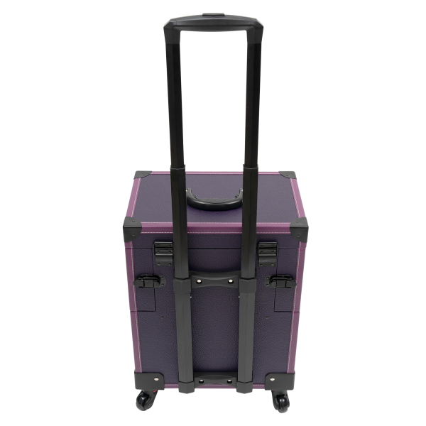Roll-Make-up-Koffer für Künstler, Beauty-Trolley, Kosmetik-Organizer-Box, Make-up-Koffer, Make-up-Koffer mit Spiegel, Roll-Make-up, Lila