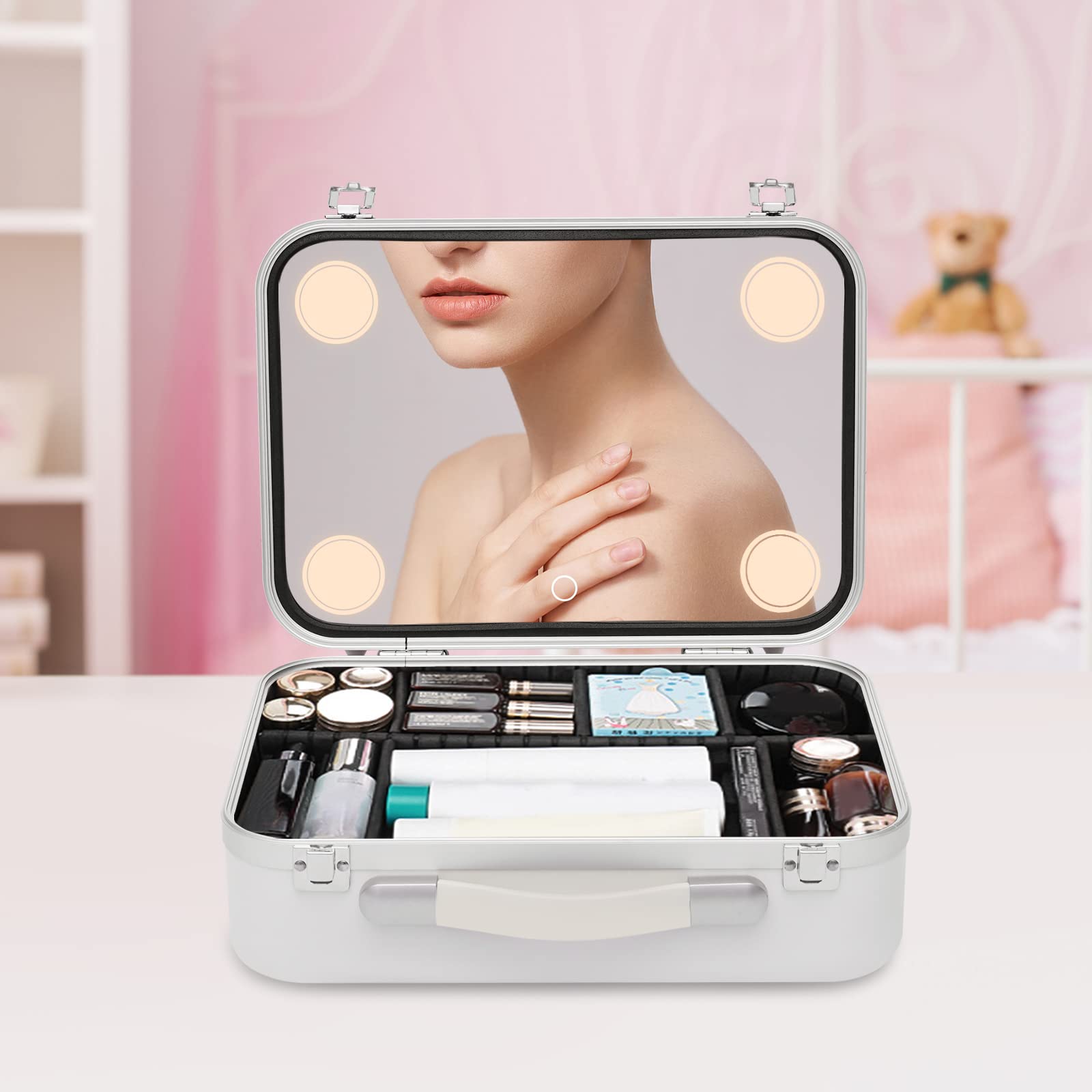 Kosmetiktasche Make-up Tragekoffer Kosmetik Organizer Box Make-up-Koffer